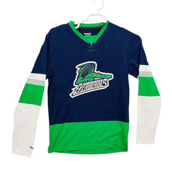 Reebok Other - Reebok Florida Everblades ECHL Hockey Long Sleeve Shirt Navy Green White Small
